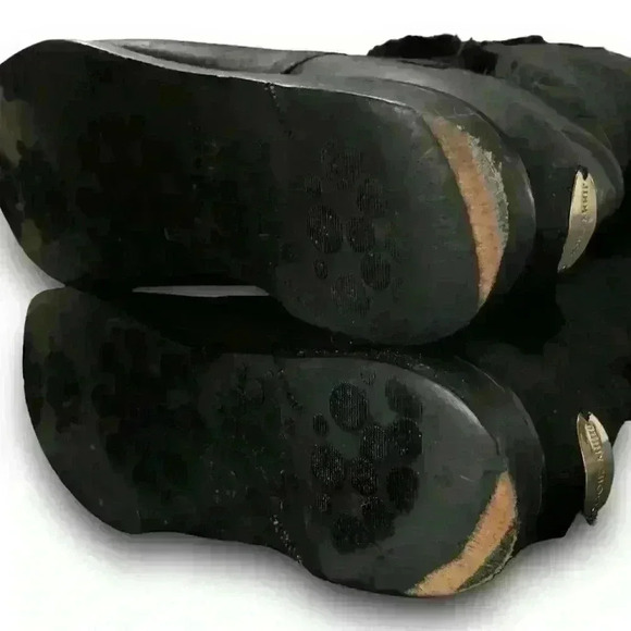 Jimmy Choo Boots Shearling Riding Black Gold Buckle Hardware Womens 7 EURO 37.5​ - Picture 14 of 16